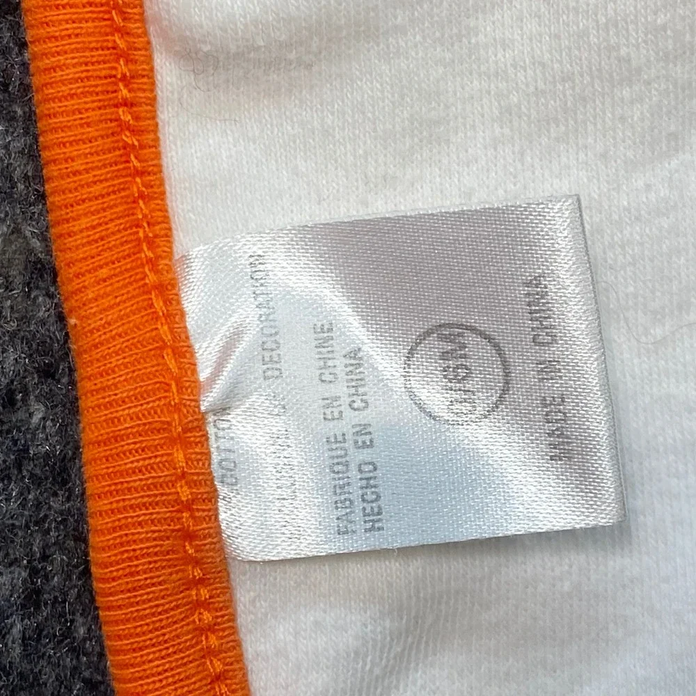 Harley‎ Davidson Bib Sz 0-6M Baby White Orange Biker Grunge Bar Shield Logo